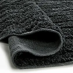 Runde Teppiche - Farley Natural Cotton Shaggy (schwarz)