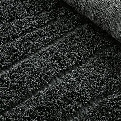 Runde Teppiche - Farley Natural Cotton Shaggy (schwarz)