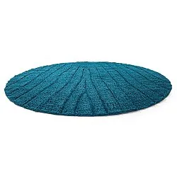 Runde Teppiche - Farley Natural Cotton Shaggy (türkis)