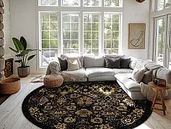 Rund Teppich - Fernana (schwarz/gold)