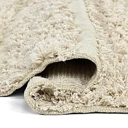 Rund Teppich - Ikara Natural Cotton Shaggy (creme)