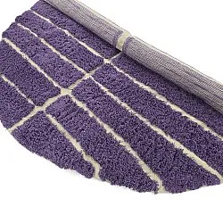Rund Teppich - Ikara Natural Cotton Shaggy (lila)