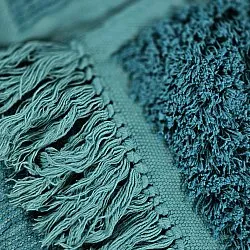 Hochflorteppiche - Ikara Natural Cotton Shaggy (türkis)