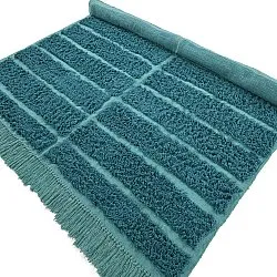 Hochflorteppiche - Ikara Natural Cotton Shaggy (türkis)