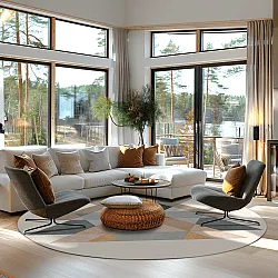 Rund Teppich - Jeral (beige/bunt)