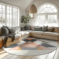Rund Teppich - Jeral (beige/bunt)