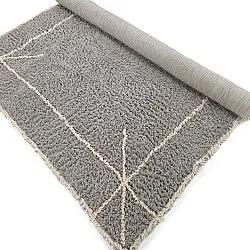 Hochflorteppiche - Kairi Natural Cotton Shaggy (grau/beige)