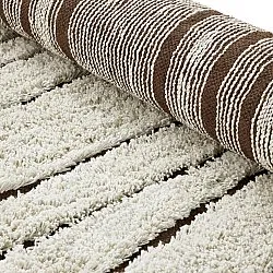 Runde Teppiche - Kindon Natural Cotton Shaggy (cremefarben/braun)