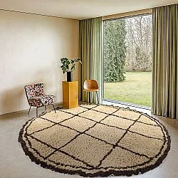 Rund Teppich - Lana Natural Cotton Shaggy (beige/braun)