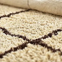 Rund Teppich - Lana Natural Cotton Shaggy (beige/braun)