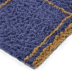 Hochflorteppiche - Lana Natural Cotton Shaggy (blau/gelb)