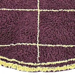 Rund Teppich - Lana Natural Cotton Shaggy (bordeaux/gelb)