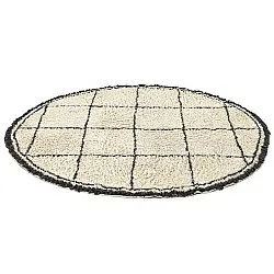 Rund Teppich - Lana Natural Cotton Shaggy (creme/dunkelgrau)