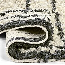 Rund Teppich - Lana Natural Cotton Shaggy (creme/dunkelgrau)