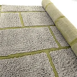 Hochflorteppiche - Lindley Natural Cotton Shaggy (greige/grün)