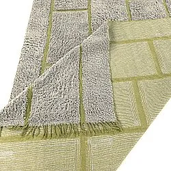 Hochflorteppiche - Lindley Natural Cotton Shaggy (greige/grün)