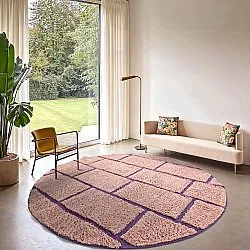 Runde Teppiche - Lindley Natural Cotton Shaggy (rosa/lila)