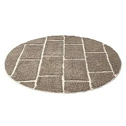 Runde Teppiche - Lindley Natural Cotton Shaggy (taupe/grau)