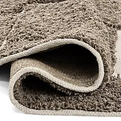 Runde Teppiche - Lindley Natural Cotton Shaggy (taupe/grau)