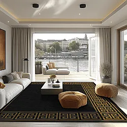 Wilton-Teppich - Myra (schwarz/gold)