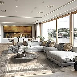 Wilton-Teppich - Mytos (beige/weiß