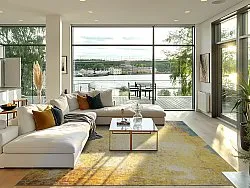 Wilton-Teppich - Palau (gold/beige/blau)