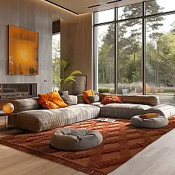 Hochflorteppiche - Pamplona Natural Cotton Shaggy (terracotta)