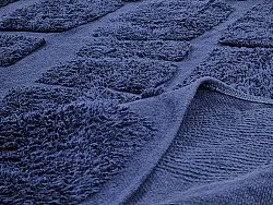 Runde Teppiche - Salem Natural Cotton Shaggy (Dunkelblau)