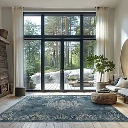 Wilton-Teppich - Santi (blau/beige)