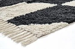 Hochflorteppiche - Siberia Natural Cotton Shaggy (offwhite/schwarz)