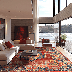 Wilton-Teppich - Soussi (rot/multi)