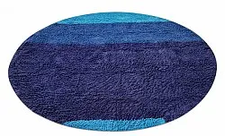 Runde Teppiche - Taro Natural Cotton Shaggy (blau)