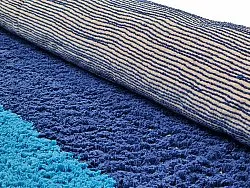 Runde Teppiche - Taro Natural Cotton Shaggy (blau)