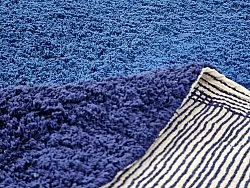 Hochflorteppiche - Taro Natural Cotton Shaggy (blau)
