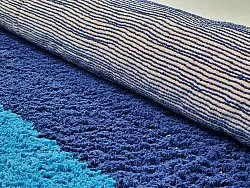 Hochflorteppiche - Taro Natural Cotton Shaggy (blau)