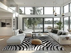 Wilton-Teppich - Zebra (schwarz/weiß)