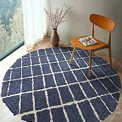 Rund Teppich - Zola Natural Cotton Shaggy (blau)
