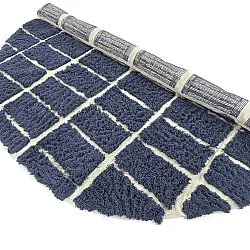 Rund Teppich - Zola Natural Cotton Shaggy (blau)