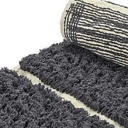Rund Teppich - Zola Natural Cotton Shaggy (dunkelgrau)