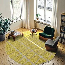 Rund Teppich - Zola Natural Cotton Shaggy (gelb)
