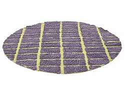 Rund Teppich - Zola Natural Cotton Shaggy (lila)
