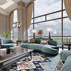 Wilton-Teppich - Mazzarino (blau/bunt)