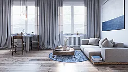 Rund Teppich - Menfi (blau)