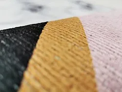 Rund Teppich - Savino (schwarz/weiß/rosa)