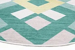 Rund Teppich - Temara (blau/bunt)