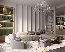 Wilton-Teppich - Morino (beige/weiß/gold)