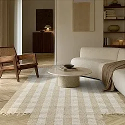 Unregelmäßiger Wollteppich - Kystaro (creme/beige)