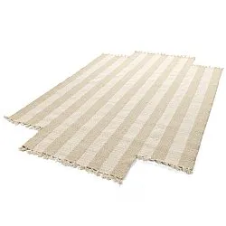 Unregelmäßiger Wollteppich - Kystaro (creme/beige)