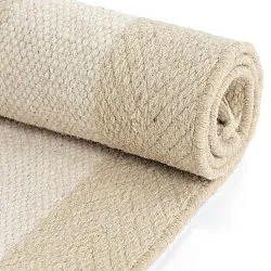Unregelmäßiger Wollteppich - Kystaro (creme/beige)