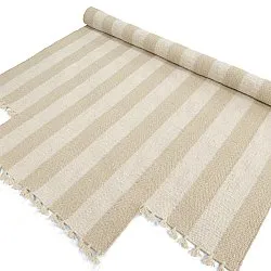 Unregelmäßiger Wollteppich - Kystaro (creme/beige)